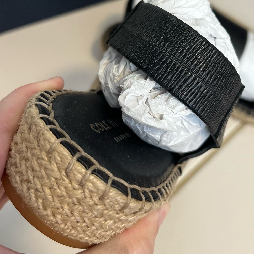 NIB Cole Haan Cloudfeel Espadrille Black Sandals - Picture 7 of 7